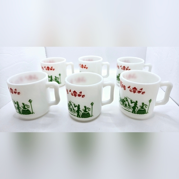 Vintage Hazel Atlas Tom and Jerry Egg Nog Bowl and 6 Cup Set - Picture 8 of 10